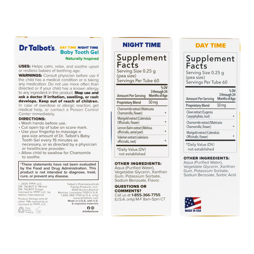 Dr. Talbot's combo-pack shows two tubes for day and night.