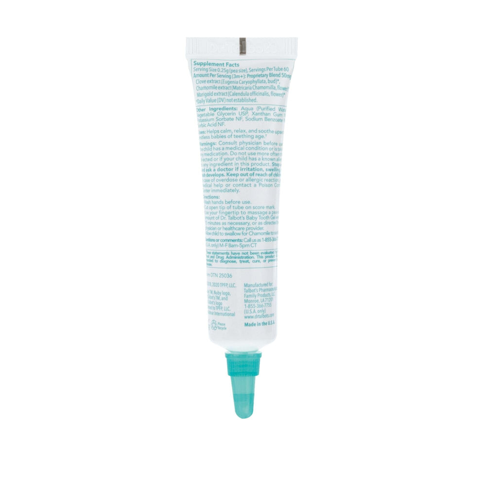 Dr. Talbot's gel ingredients chamomile calendula clove blend.