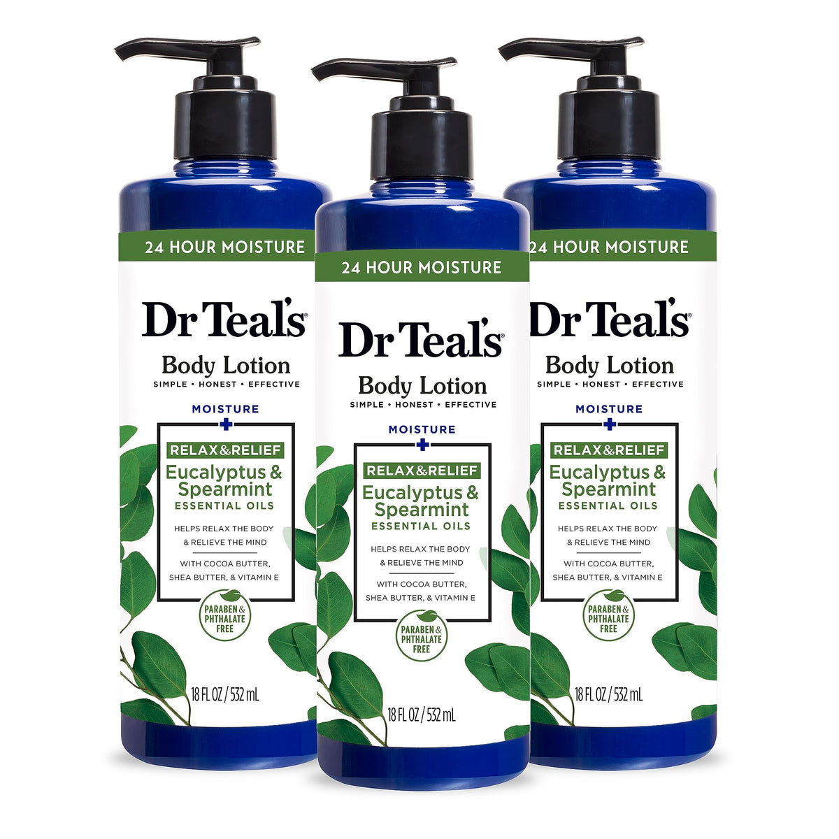 Dr Teal's 24 Hour Moisture Body Lotion bottle for long-lasting hydration