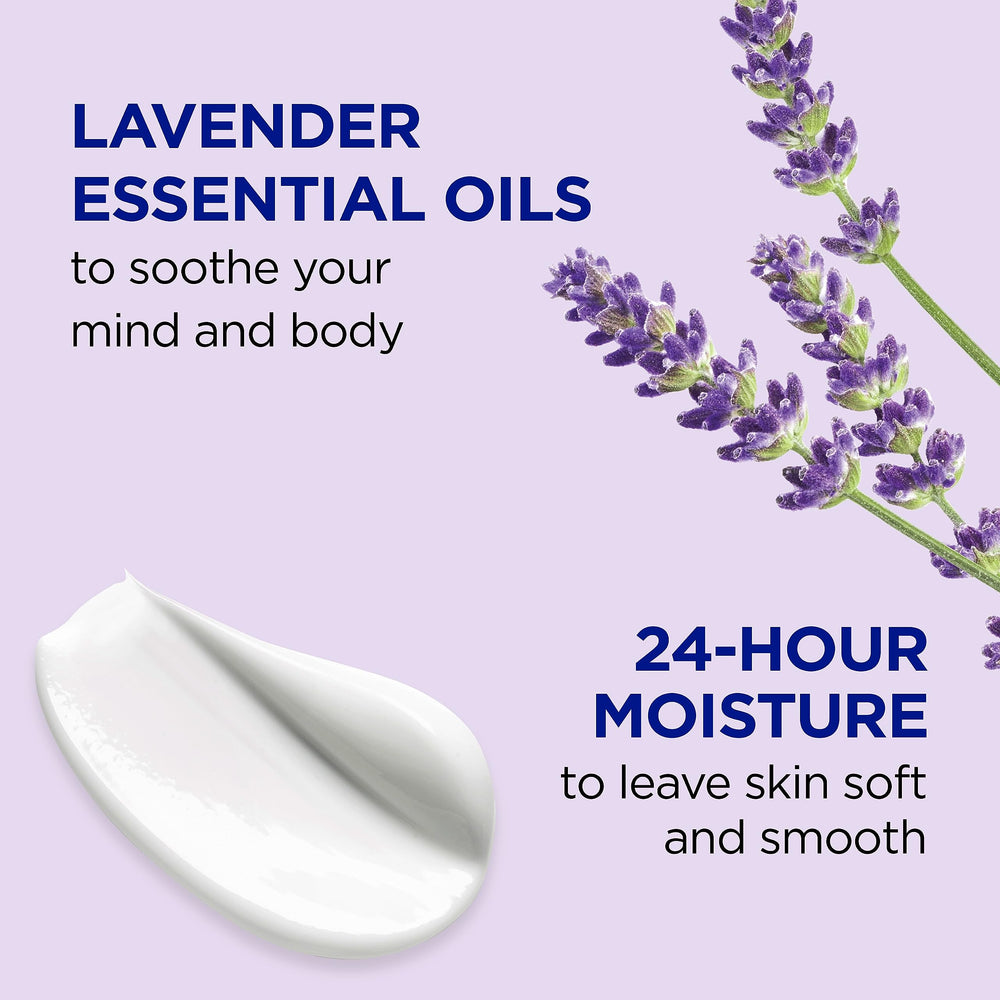 Dr Teal's lavender lotion texture close-up shows a rich, creamy formula.