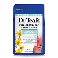 Dr Teal's Arnica Magnesium Soak bottle ready for a soothing spa-like bath