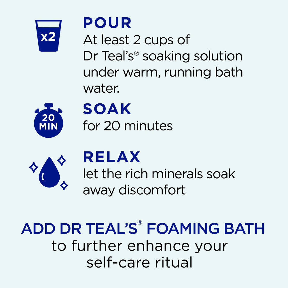 Dr Teal's Arnica Menthol with eucalyptus leaves enhancing the bath ritual