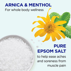 Dr Teal's Arnica Menthol label closeup with essential oils and magnesium