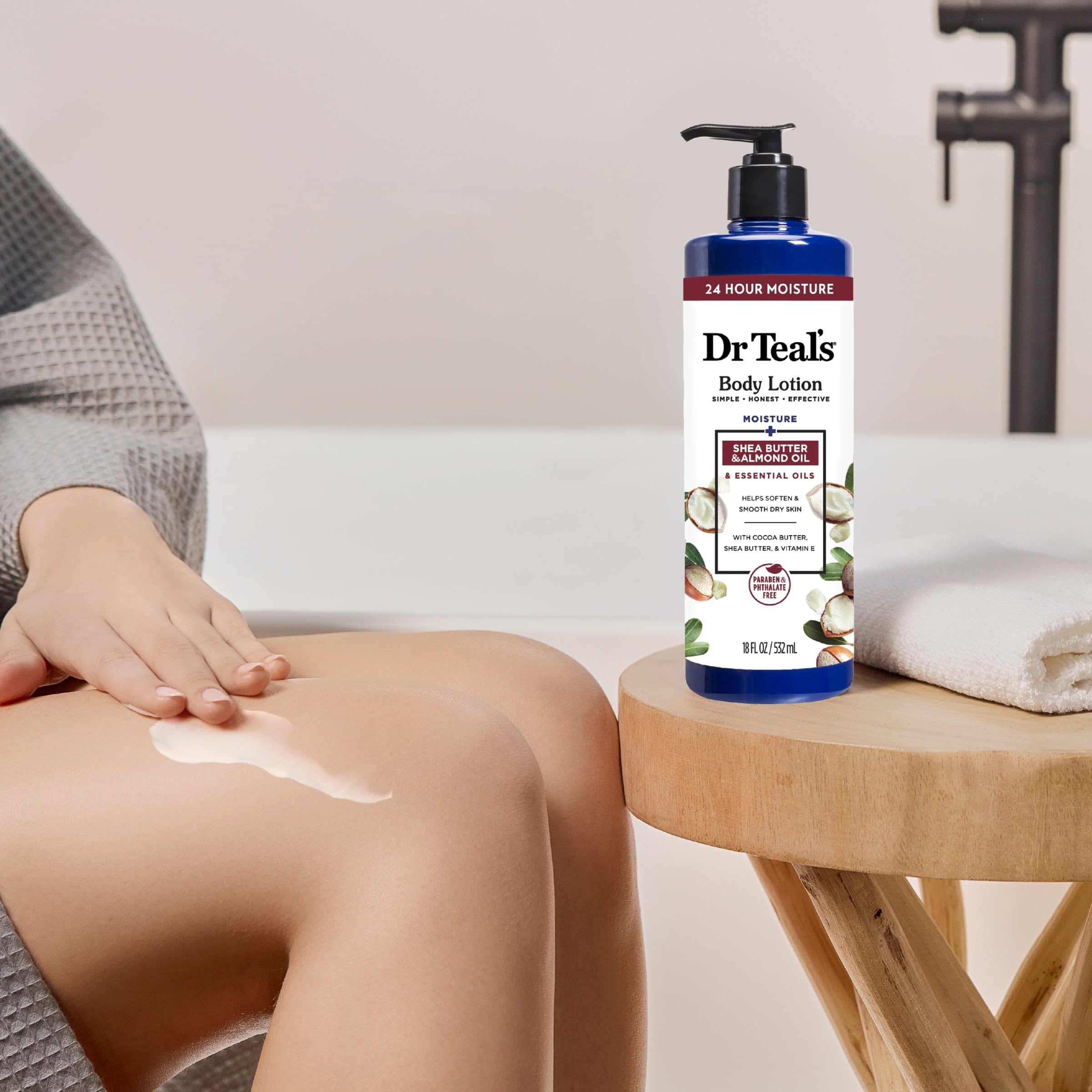 Vitamin E provides protection on the skin with Dr Teal's lotion.