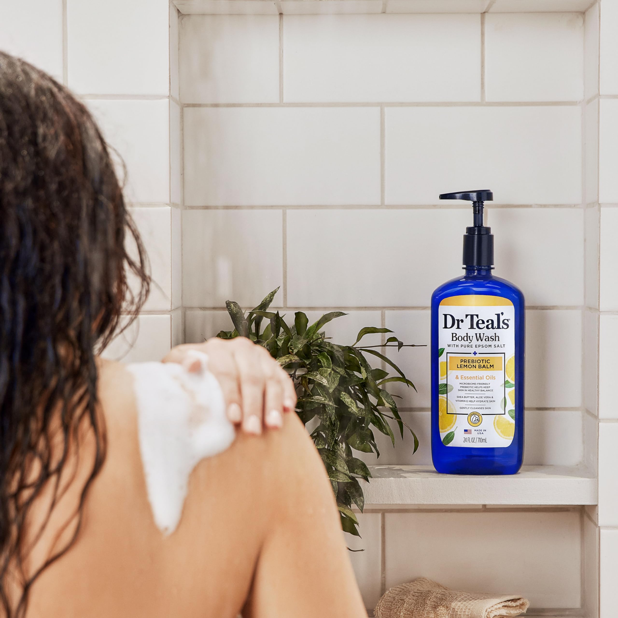 Dr Teal's with shea butter and vitamin E balanced for deep moisturization.