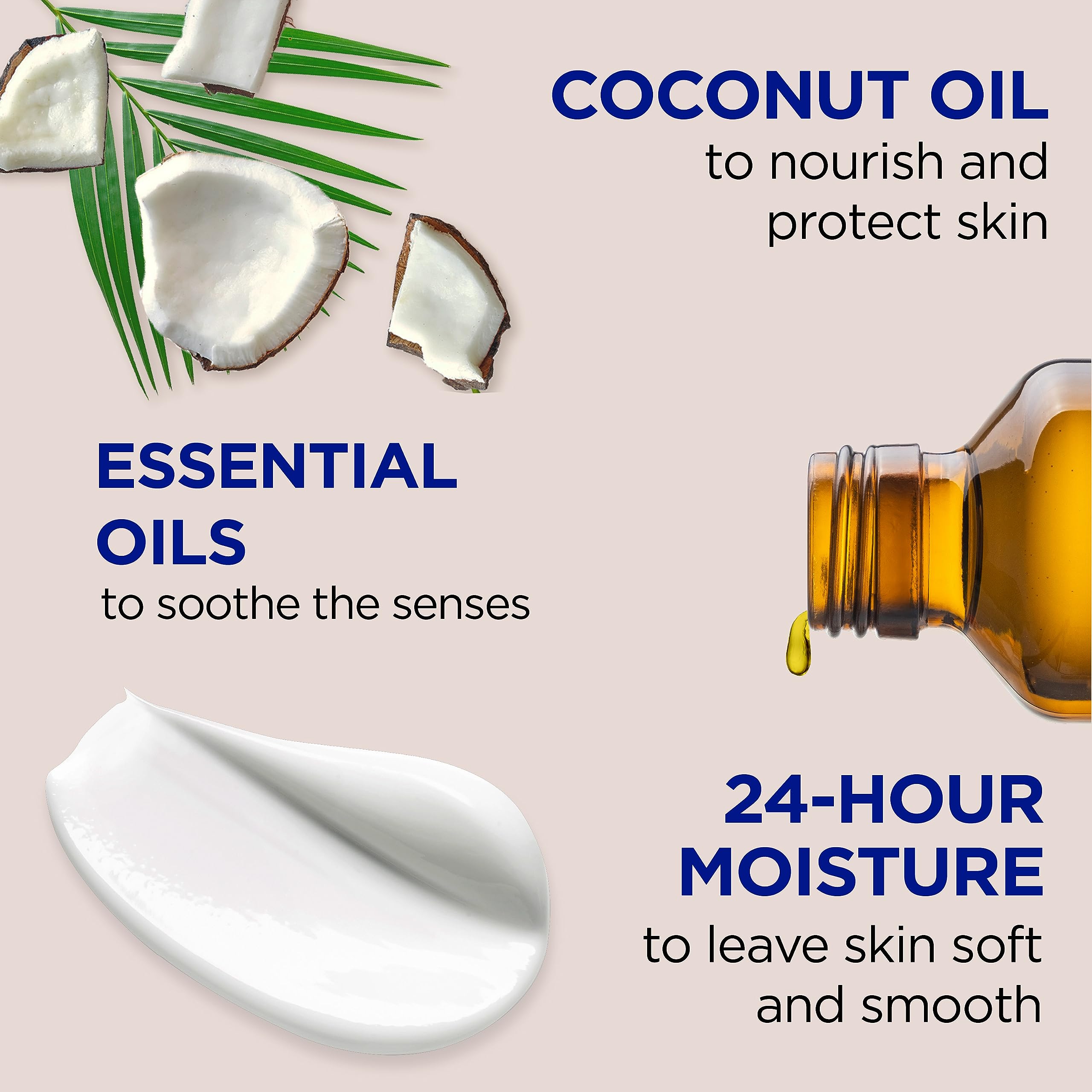 Dr Teal's bottle pour close-up for smooth, hydrated skin.
