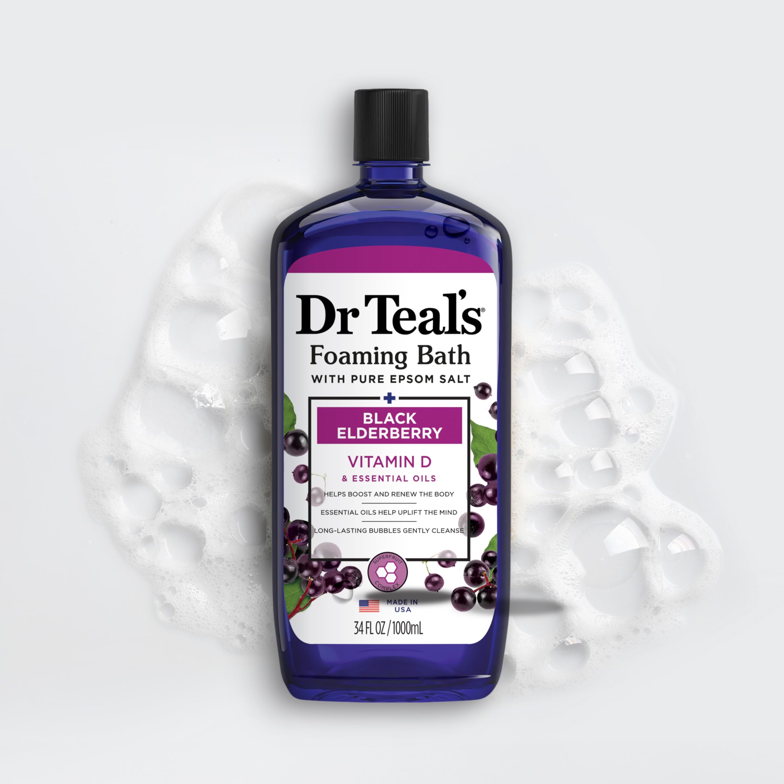 Dr Teal's cruelty-free logo on the packaging reinforces an ethical bath choice.