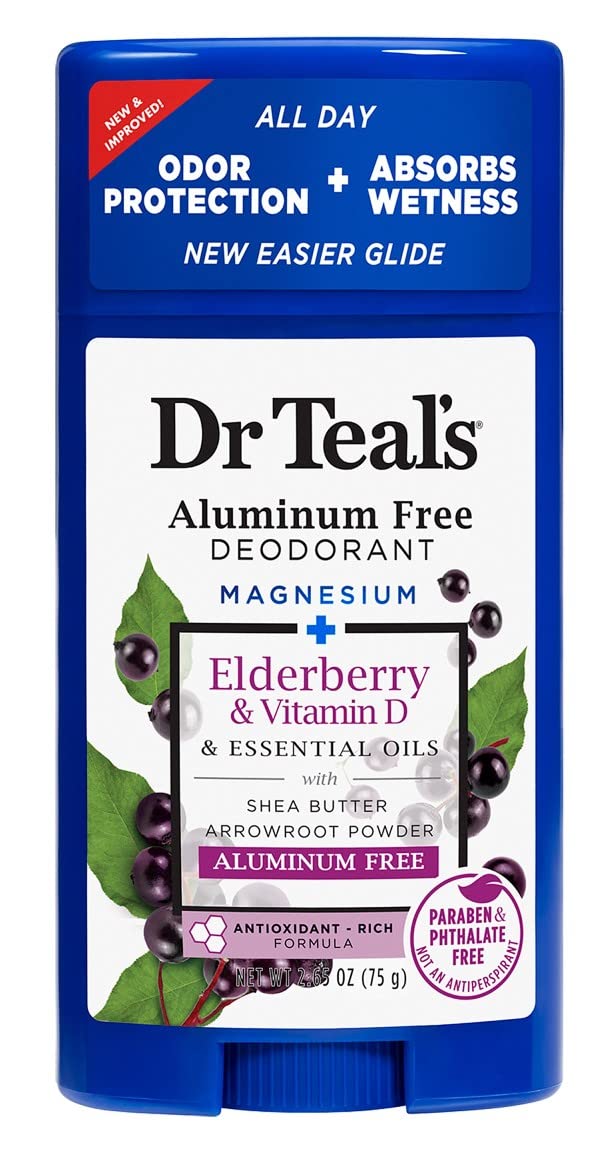 Dr Teal's deodorant elderberry vitamin D2 – packaging and 2.65 oz size