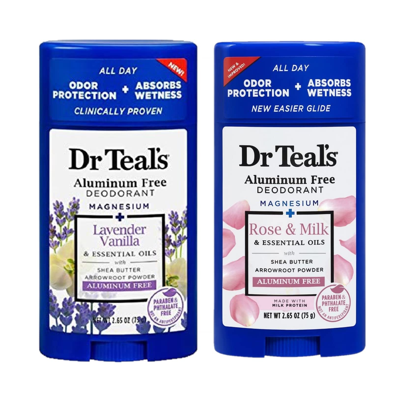Dr Teal's Vanilla Lavender deodorant bottle with a fresh fragrance for daily use.