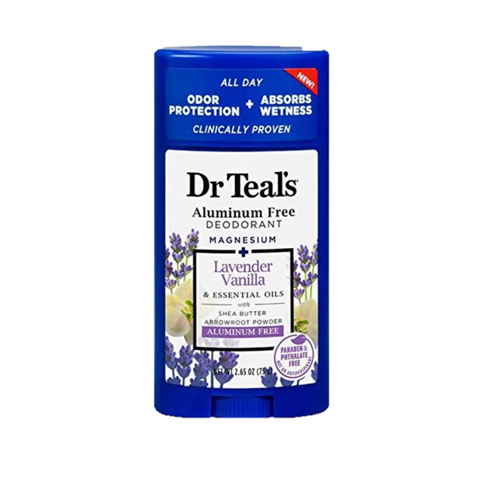 Vanilla Lavender deodorant bottle from Dr Teal's with smooth, easy application.