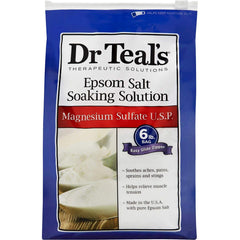 Dr Teal's Epsom Salt 6-pound pack for relaxing baths and muscle relief.