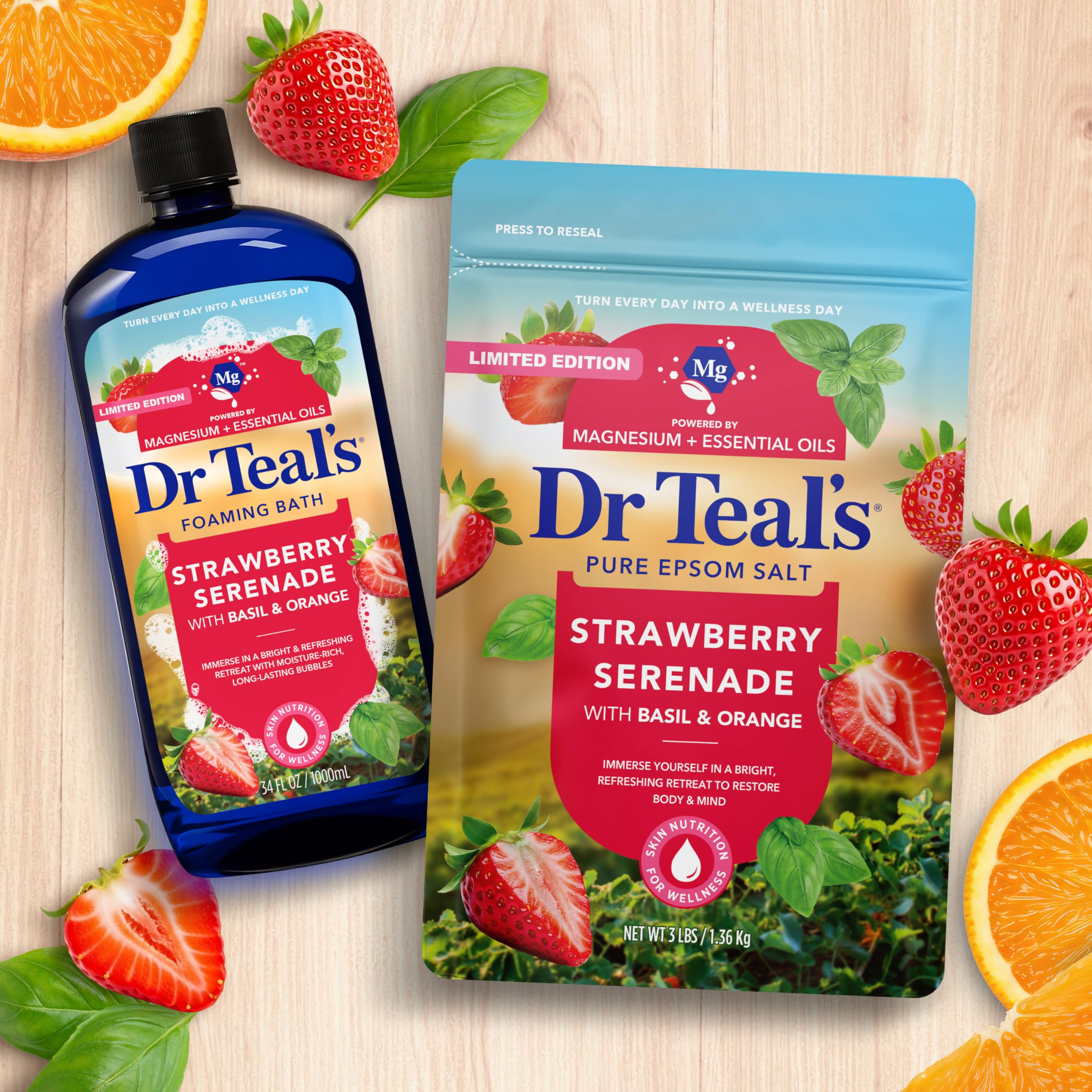 A 20-minute bath ritual with Dr Teal's Strawberry Serenade to unwind.