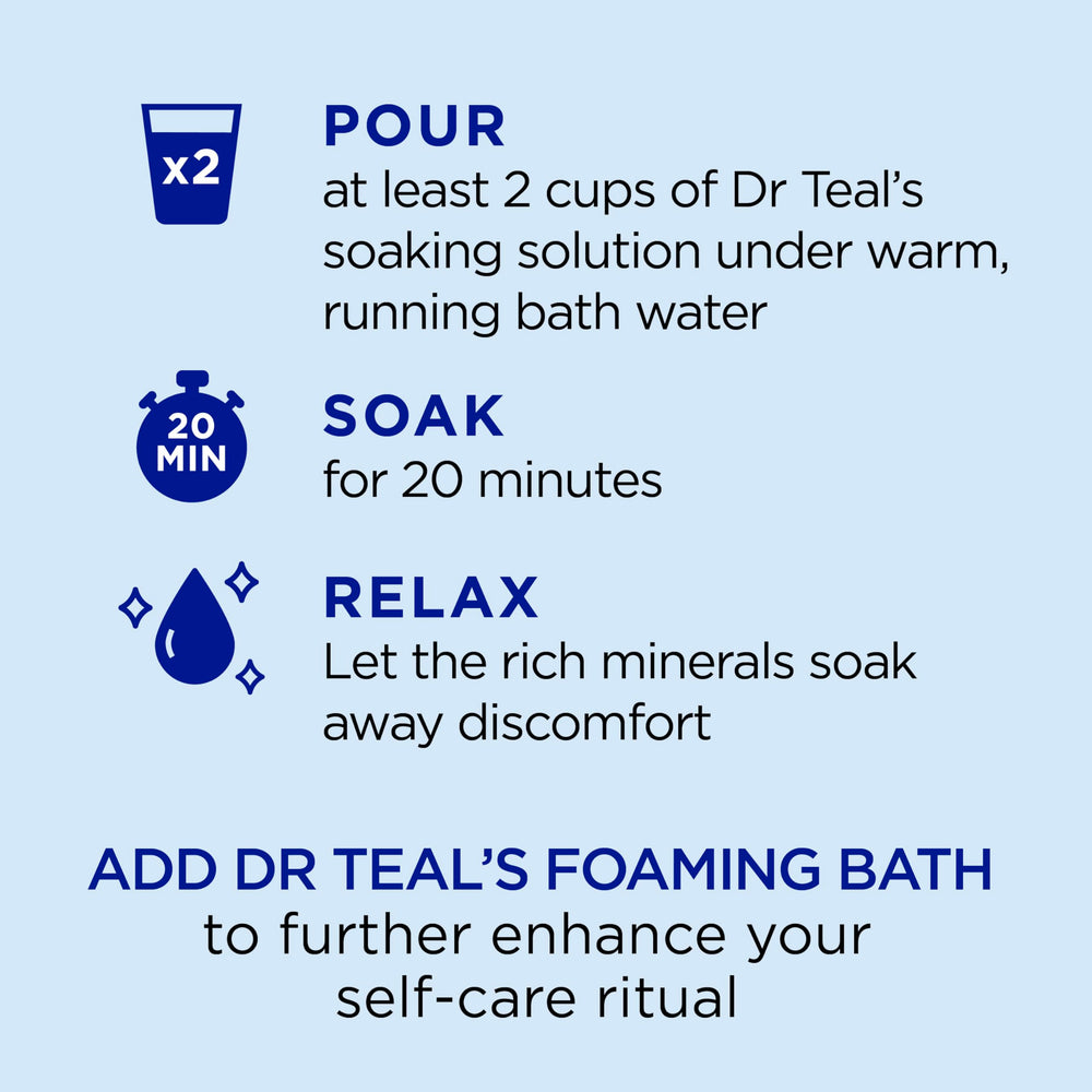 Dr Teal's Eucalyptus soak close-up evokes clarity and alertness.