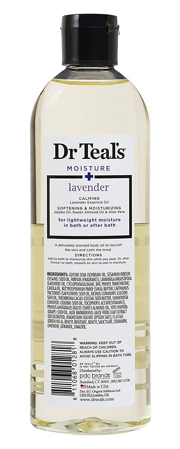 Dr Teal's Eucalyptus Spearmint Bath Oil bottle refreshes the senses