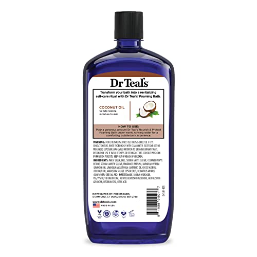 Dr Teal's foaming bath bubbles in a luxurious spa-like moment.