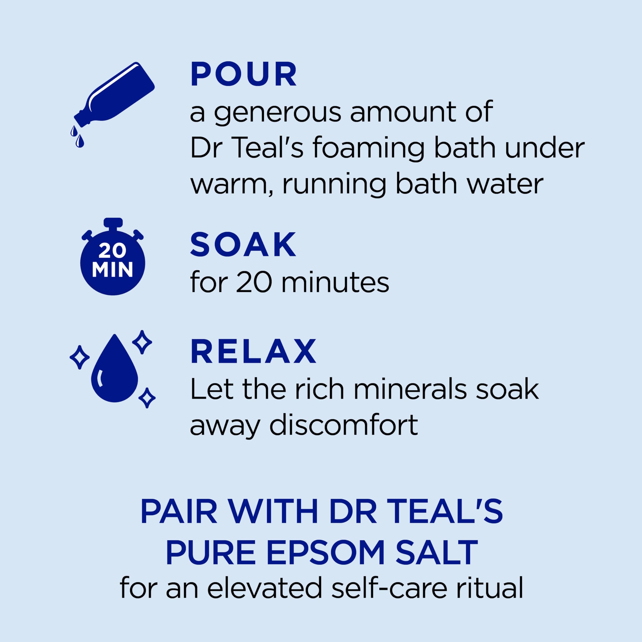 Dr Teal's lavender sleep blend bottle evokes soothing bedtime relaxation.