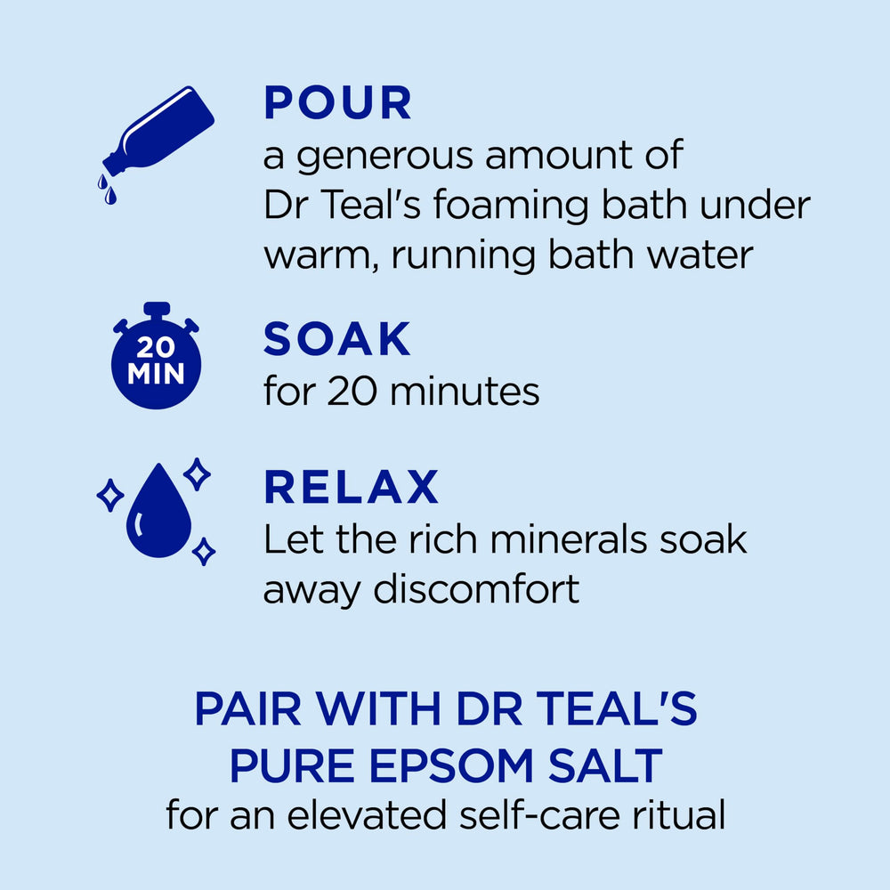 Dr Teal's lavender sleep blend bottle evokes soothing bedtime relaxation.