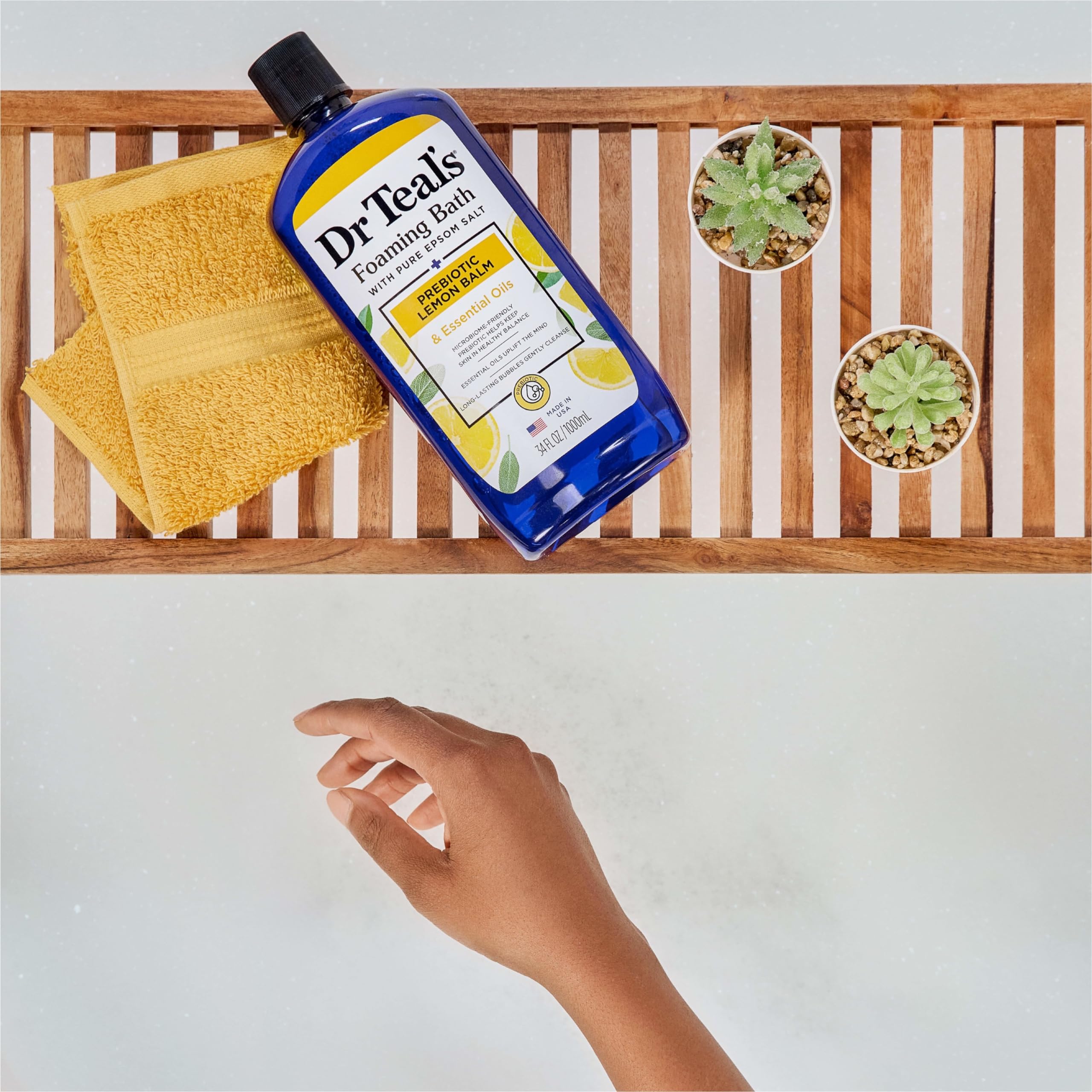 Dr Teal's Pure Epsom Salt magnesium sulfate eases tired muscles.