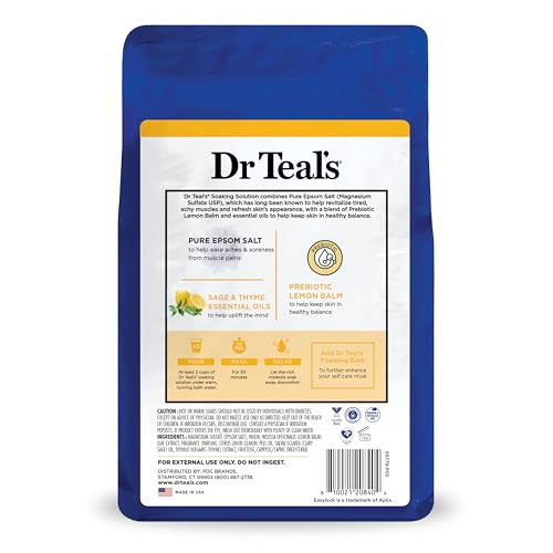 Four-pack of 3-lb Dr Teal's Pure Epsom Salt Soak shown for routine value