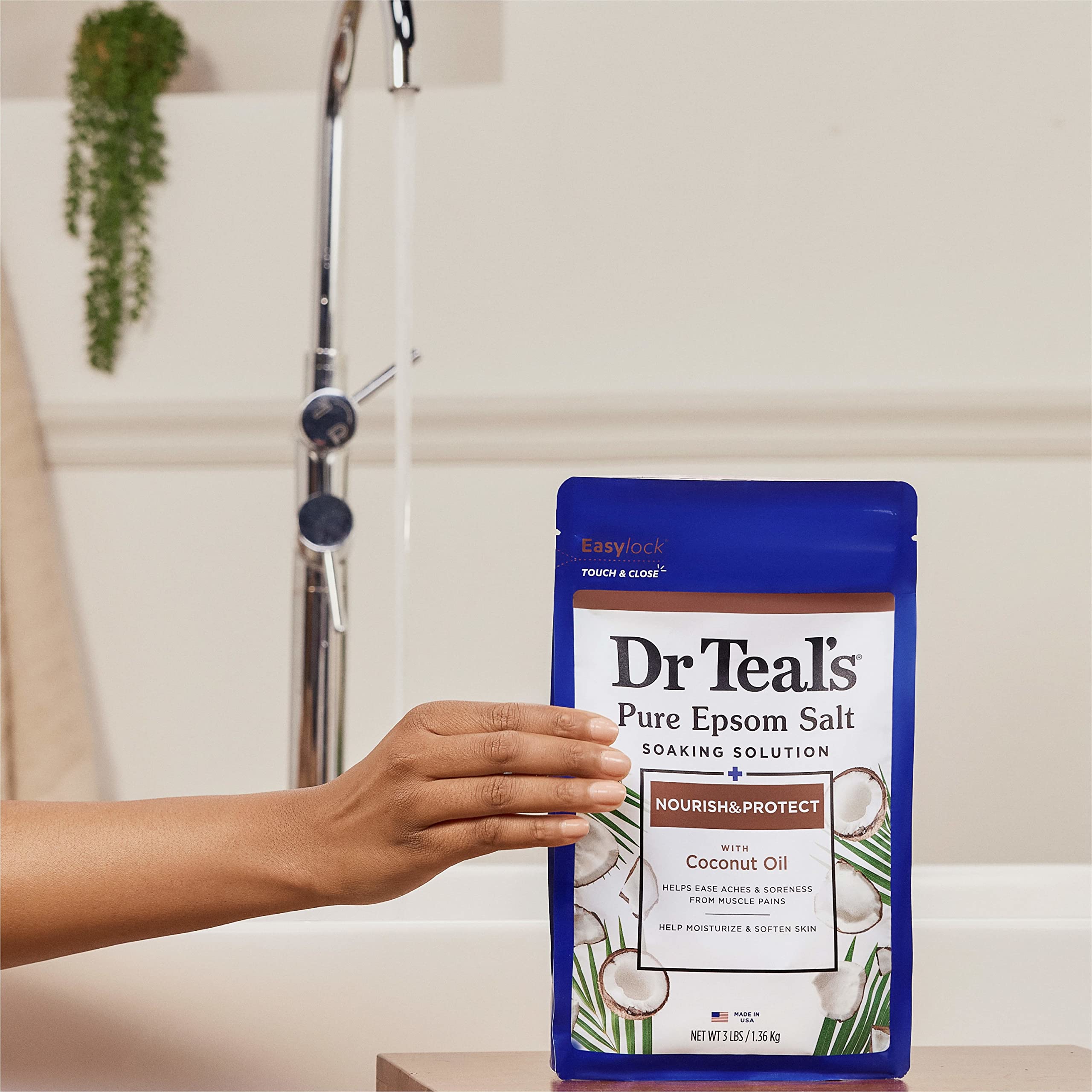 Dr Teal's four-pack packaging ready for gifting or home use.