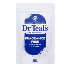 Dr Teal's fragrance-free Epsom salt bag ready for a warm bath.