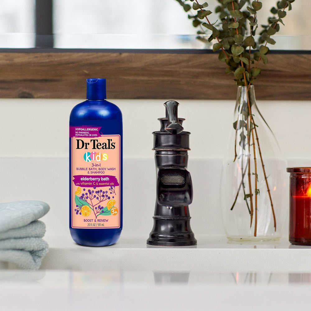 Dr Teal's Kids elderberry bath shows a pleasant scent for bedtime rituals