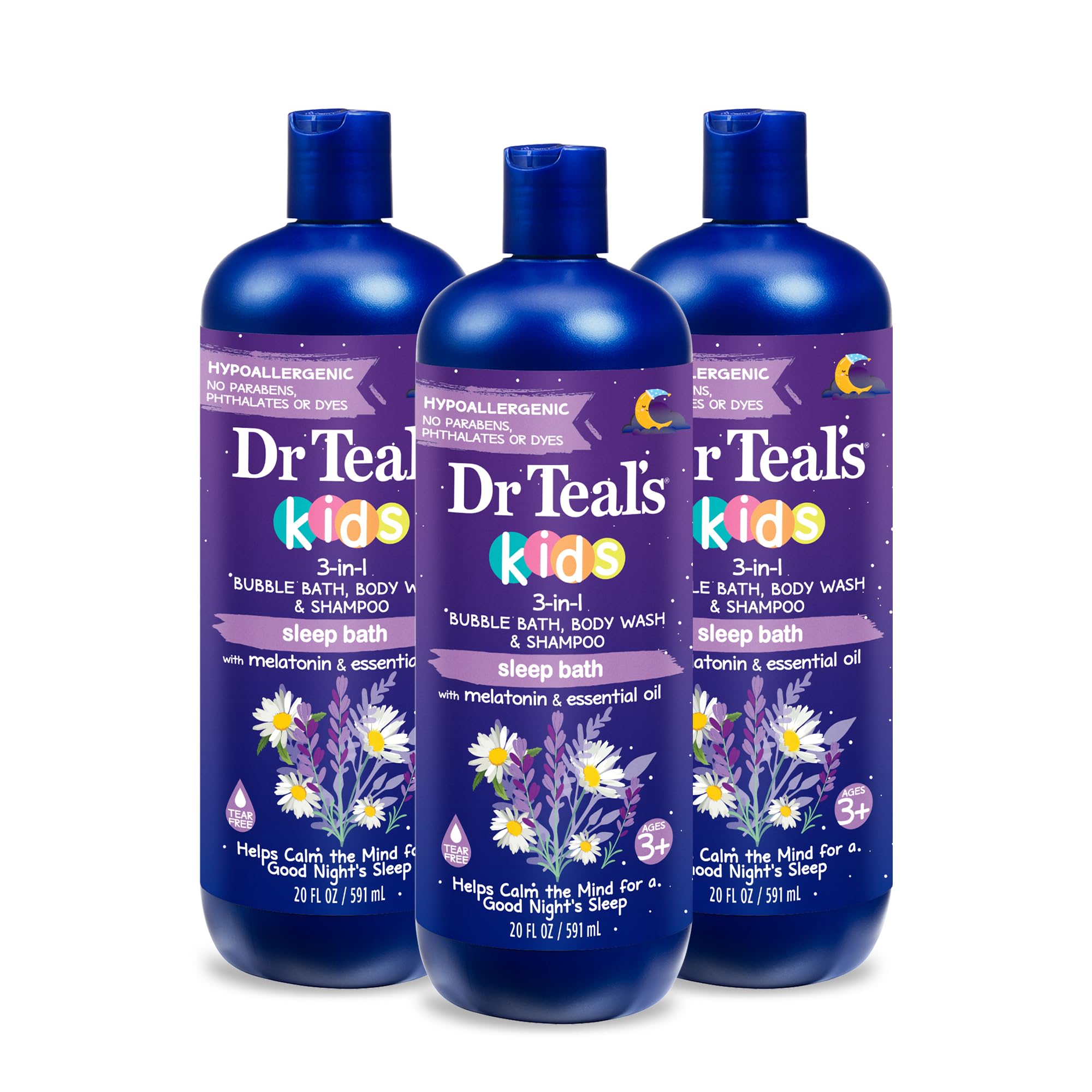 Dr Teal's Kids 3-in-1 Sleep Bath bottle for calming bedtime routine.