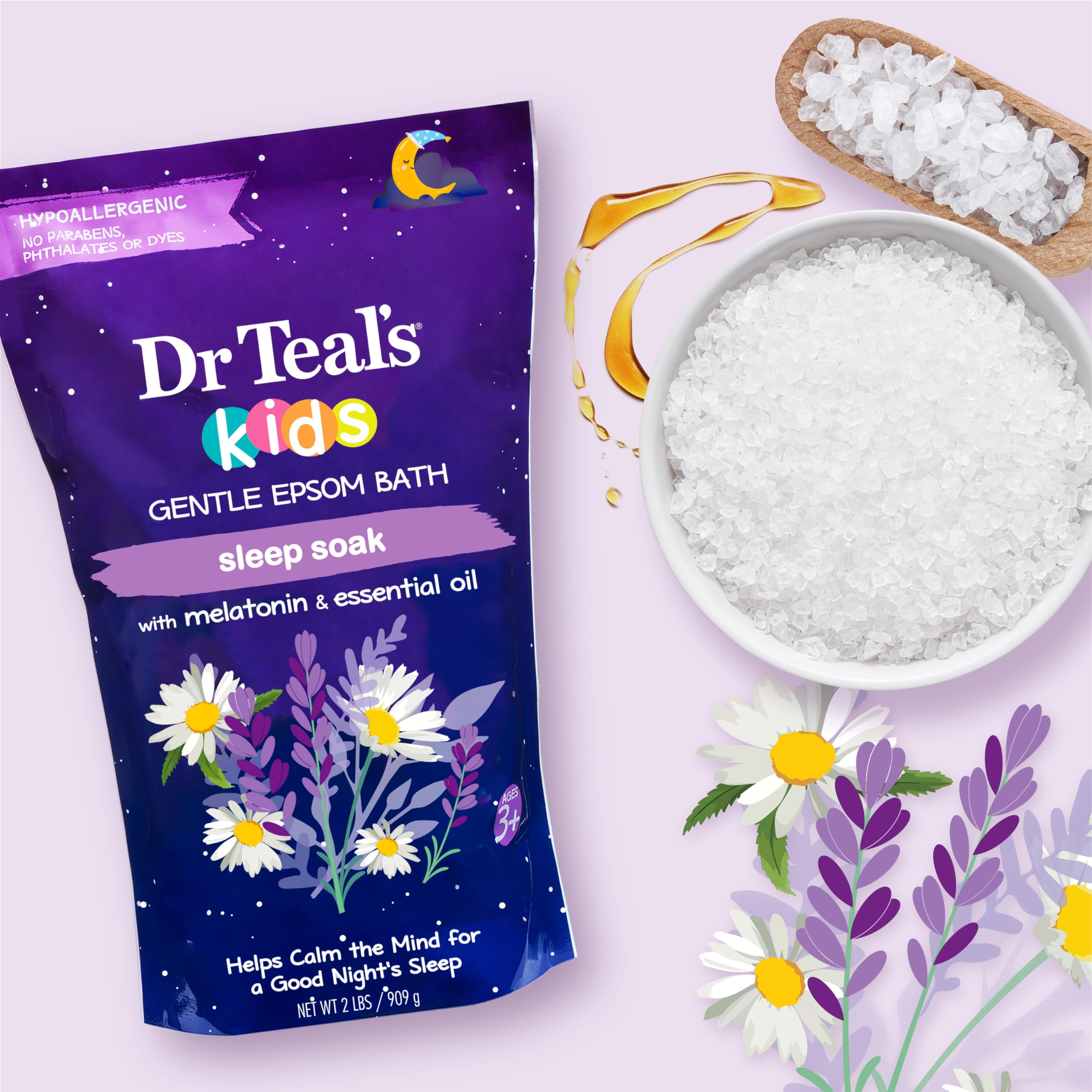 Dr Teal's Kids Gentle Sleep Soak pack of 3 for a soothing bedtime ritual.