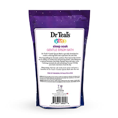 Dr Teal's Kids Gentle Sleep Soak hypoallergenic formula for sensitive skin.