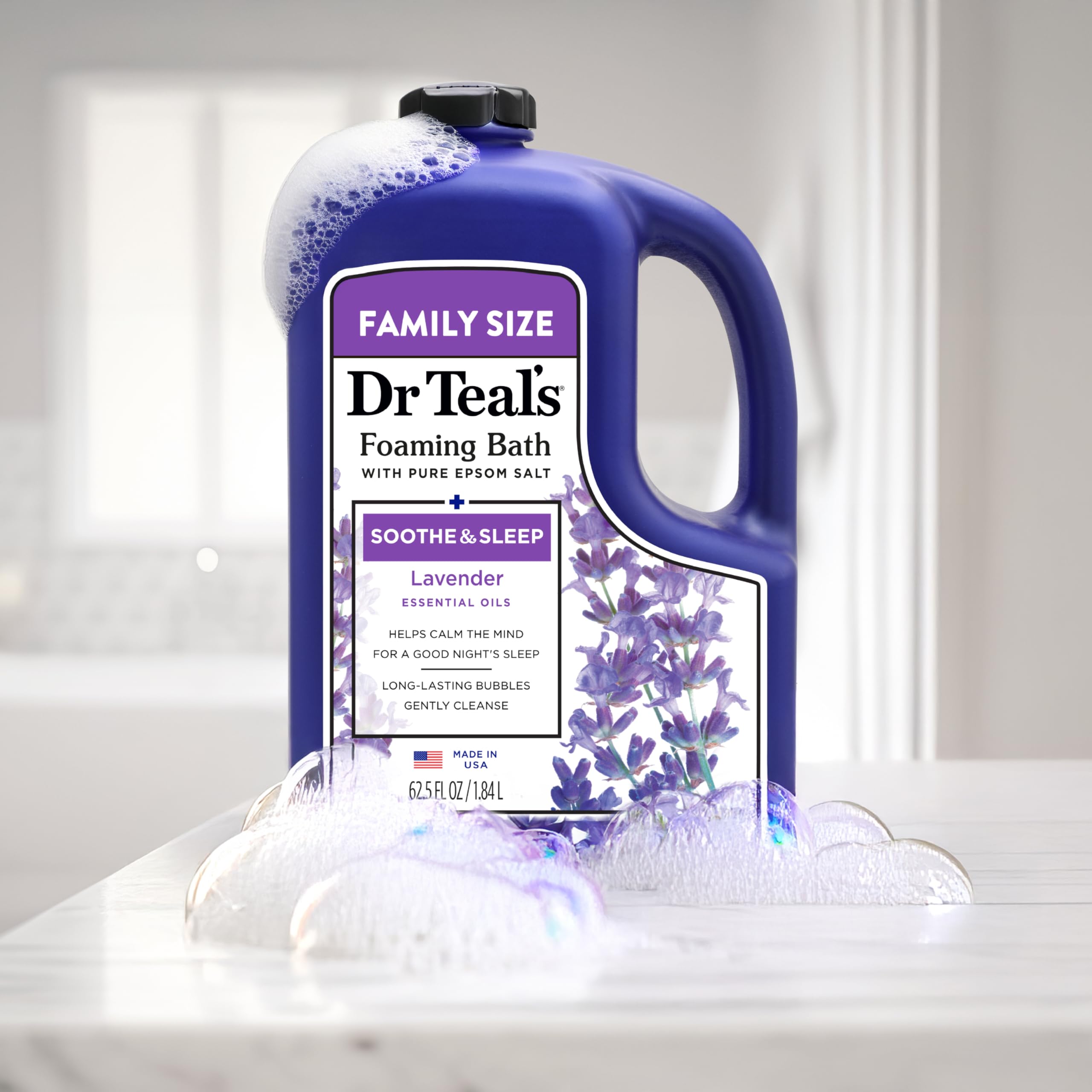 Lavender aroma in a Dr Teal's bath for mood relaxation