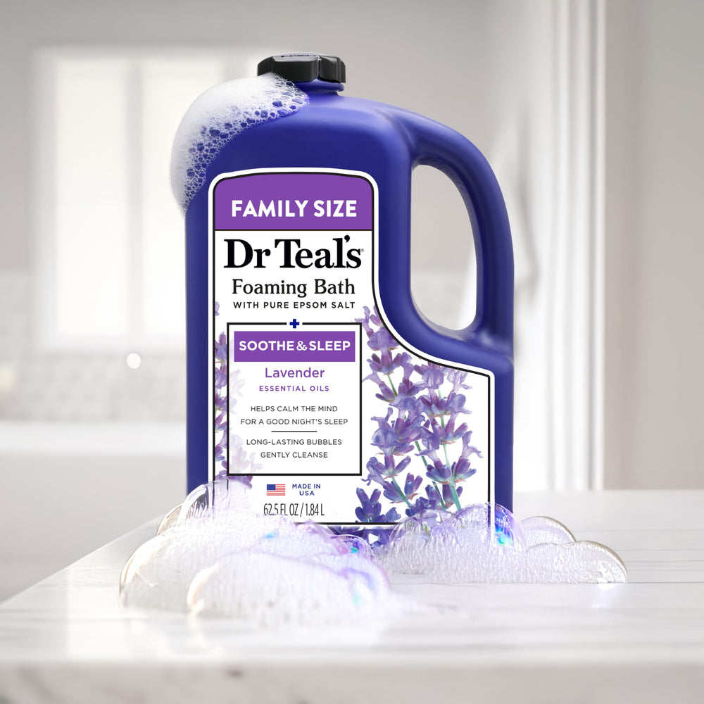 Lavender aroma in a Dr Teal's bath for mood relaxation