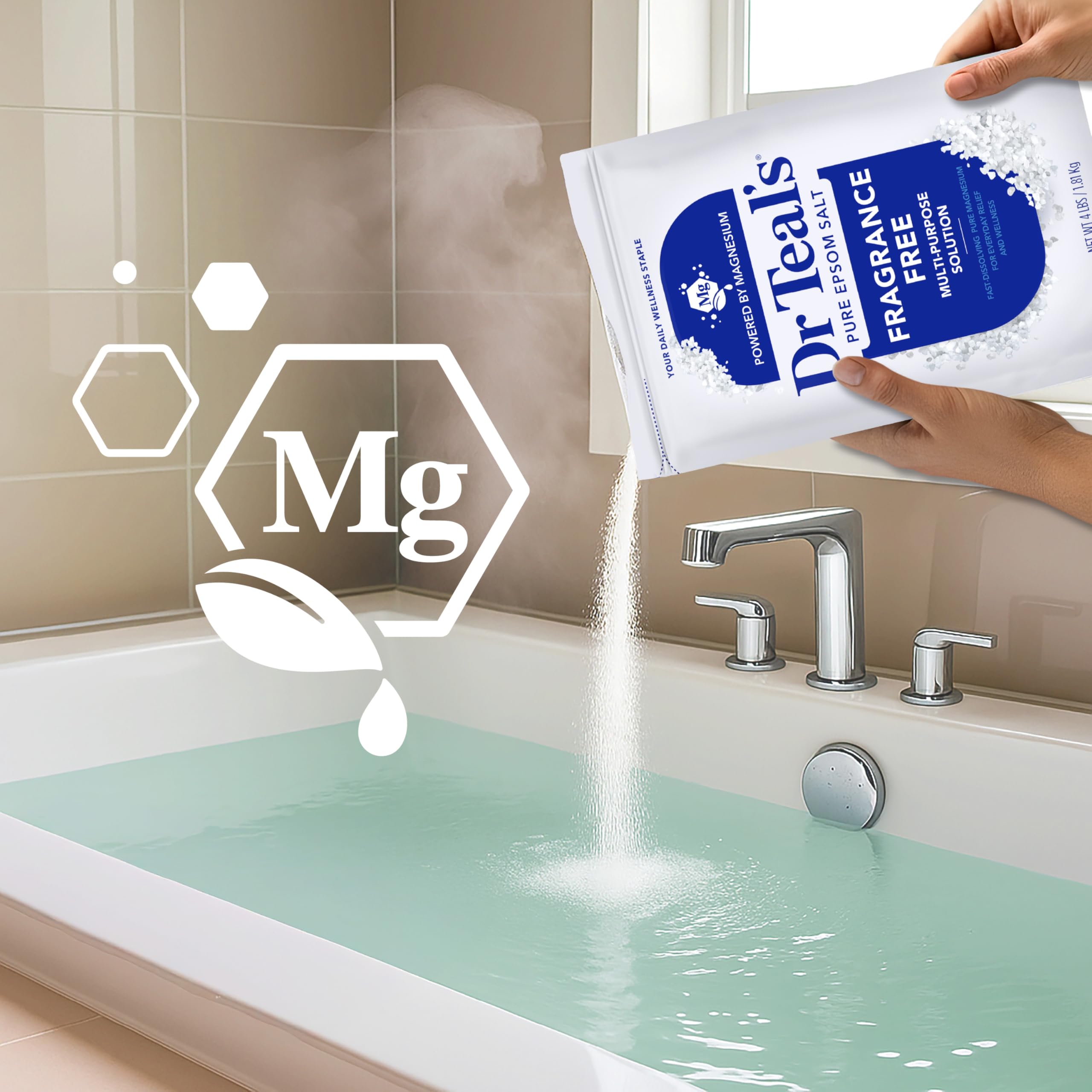 Dr Teal's Epsom salt may ease sore muscles after activity.