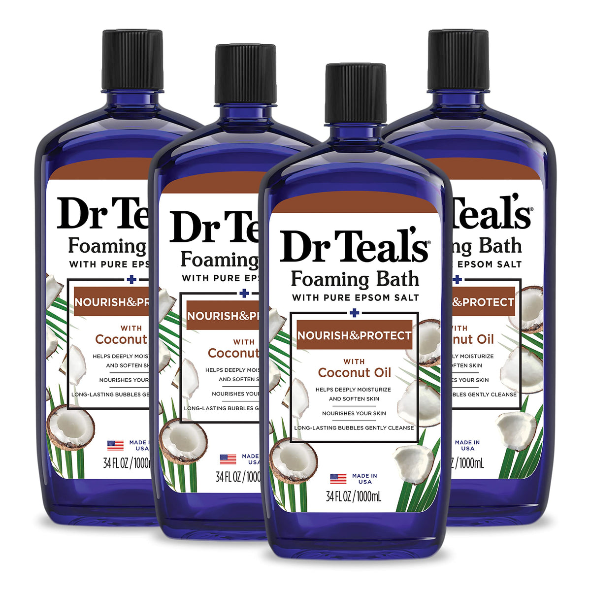 Dr Teal's Nourish & Protect coconut scent bath for a soothing soak.