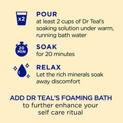 Pouring the soak into warm water demonstrates a quick, 20-minute relaxation ritual