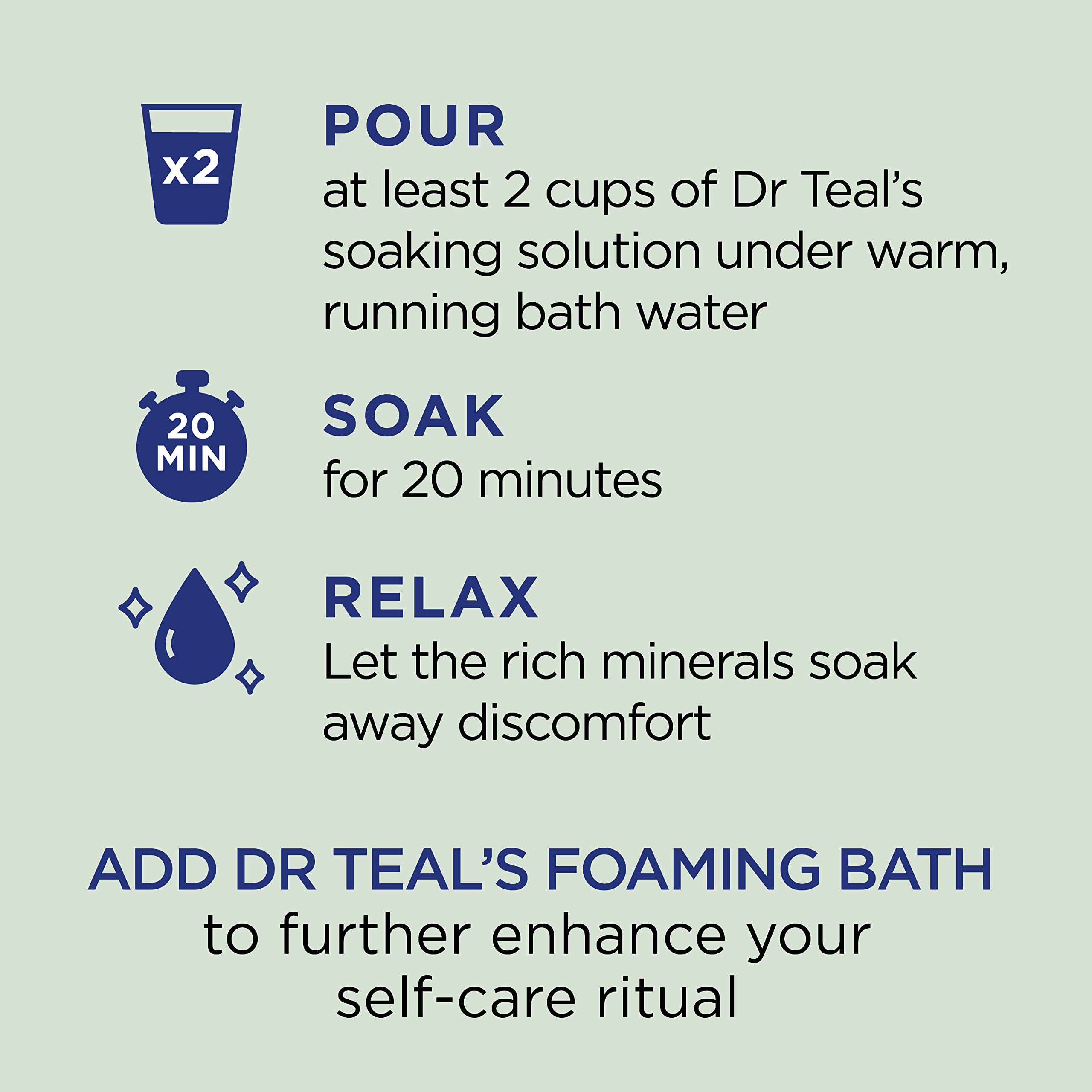 Soaking in a tub with eucalyptus and spearmint aroma from Dr Teal's salt