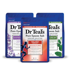 Dr Teal's Pure Epsom Salt Lavender enhances calming nightly relaxation.
