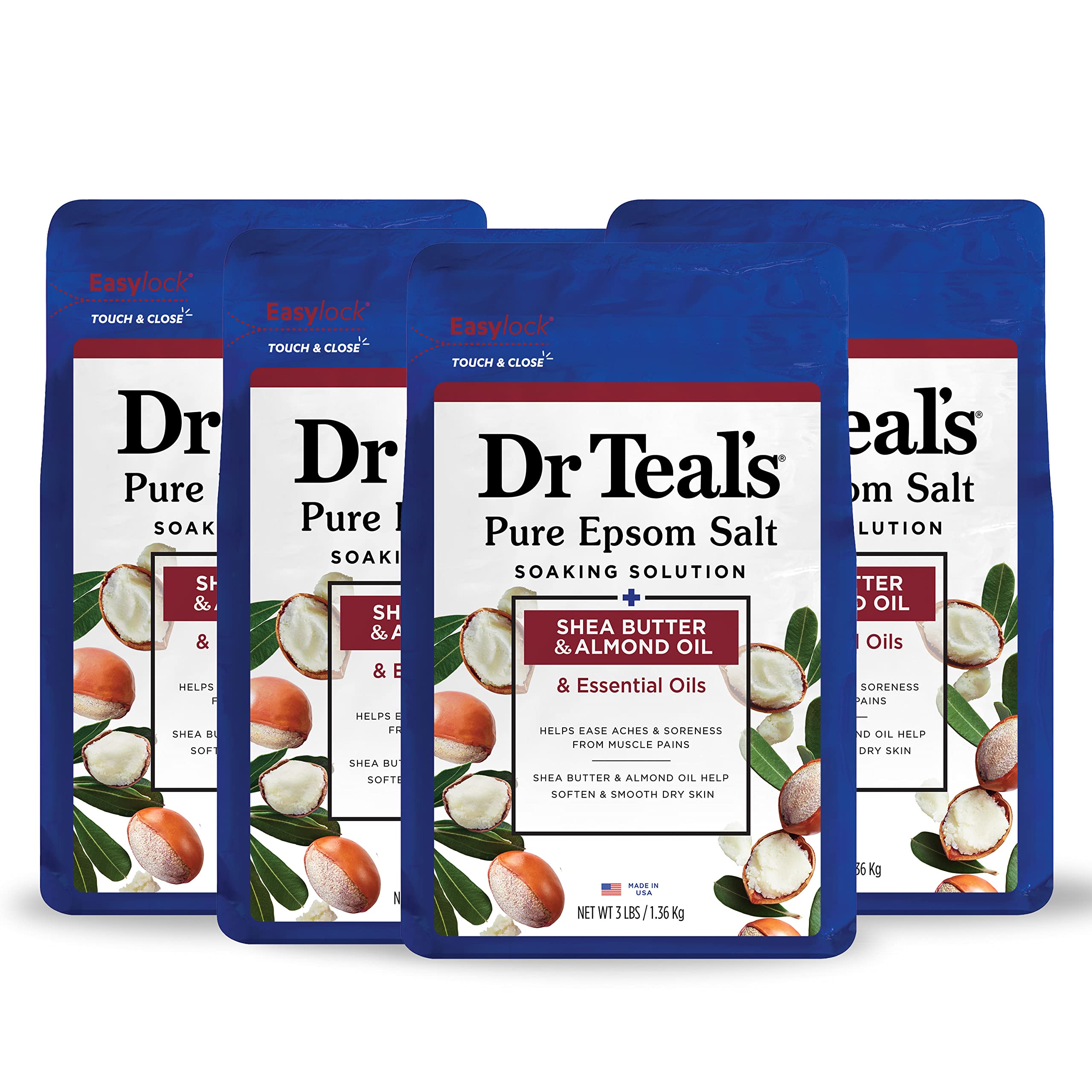 Dr Teal's Pure Epsom Salt Soak bottle ready for a relaxing bath.