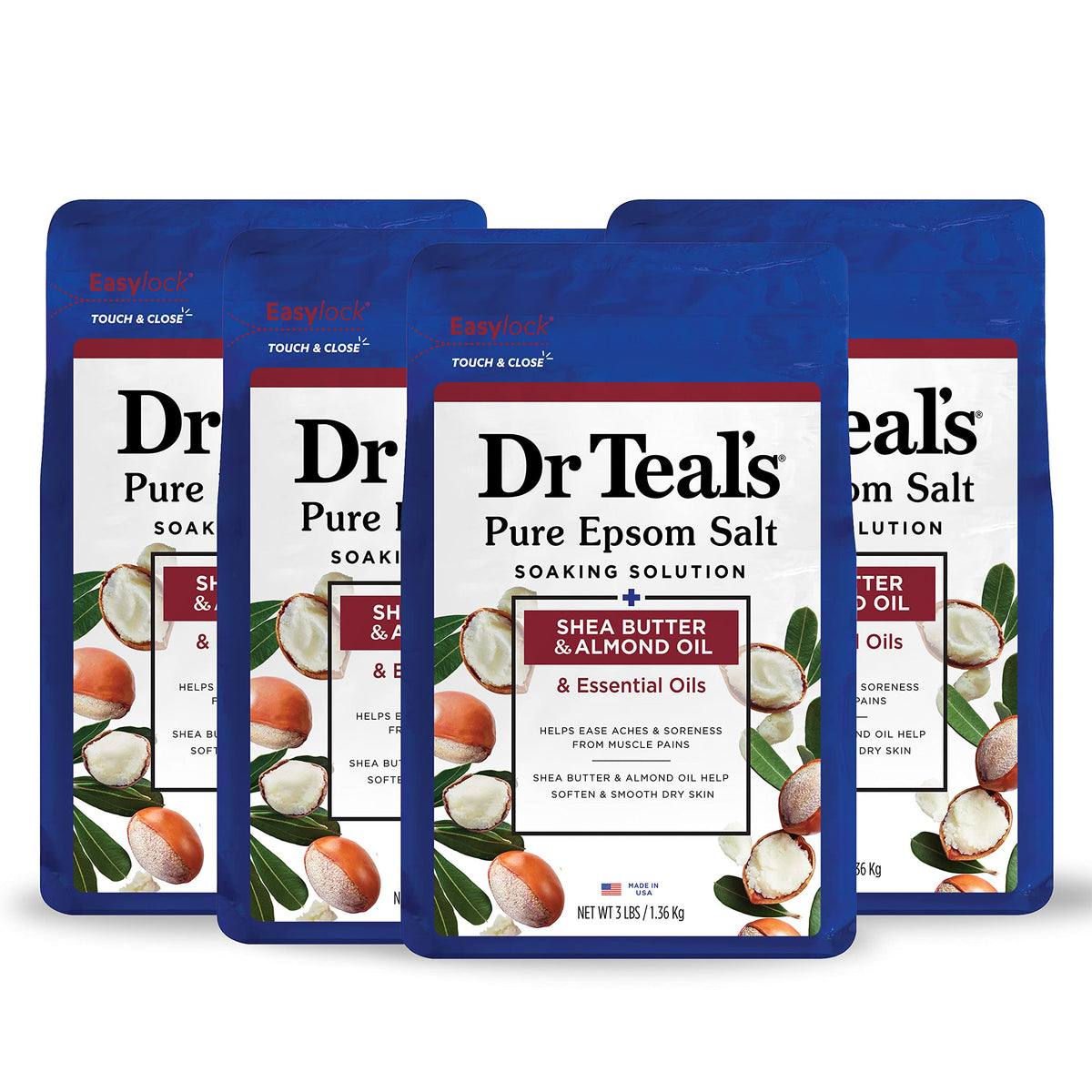 Dr Teal's Pure Epsom Salt Soak bottle ready for a relaxing bath.
