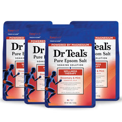 Dr Teal's Pure Epsom Salt Soak bottle releases minerals for a soothing bath