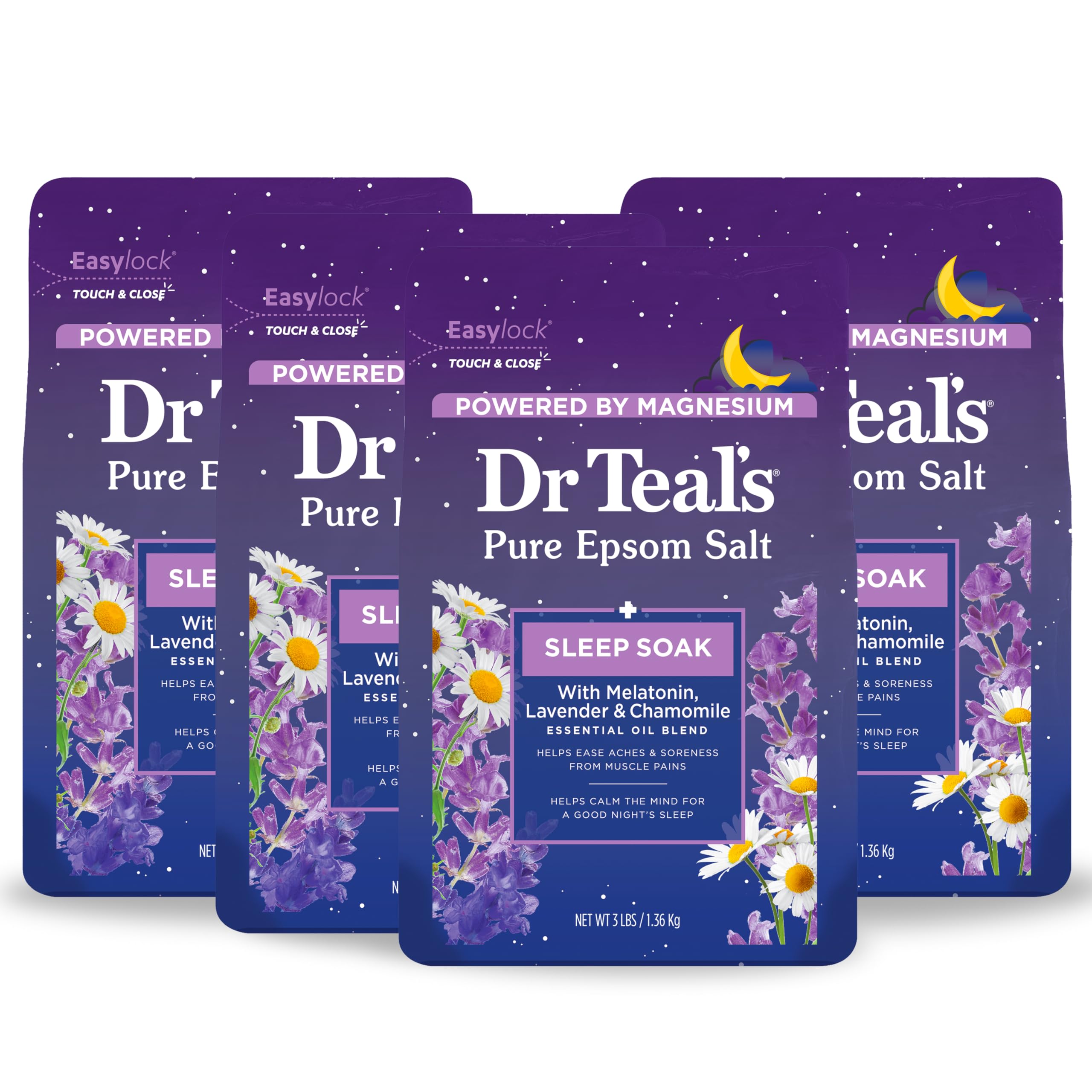Dr Teal's Sleep Blend lavender bottle promotes bedtime relaxation in a warm bath