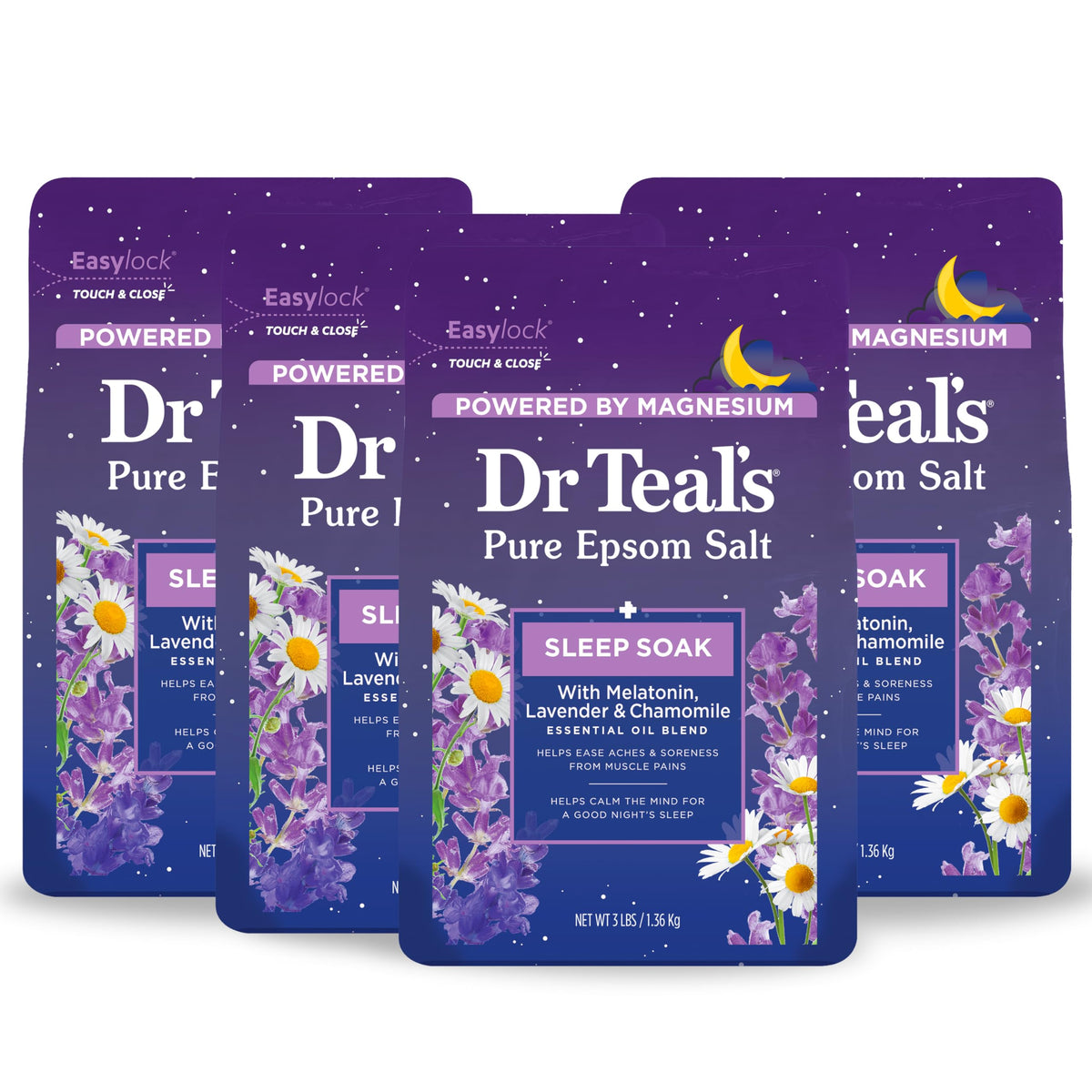 Dr Teal's Sleep Blend lavender bottle promotes bedtime relaxation in a warm bath