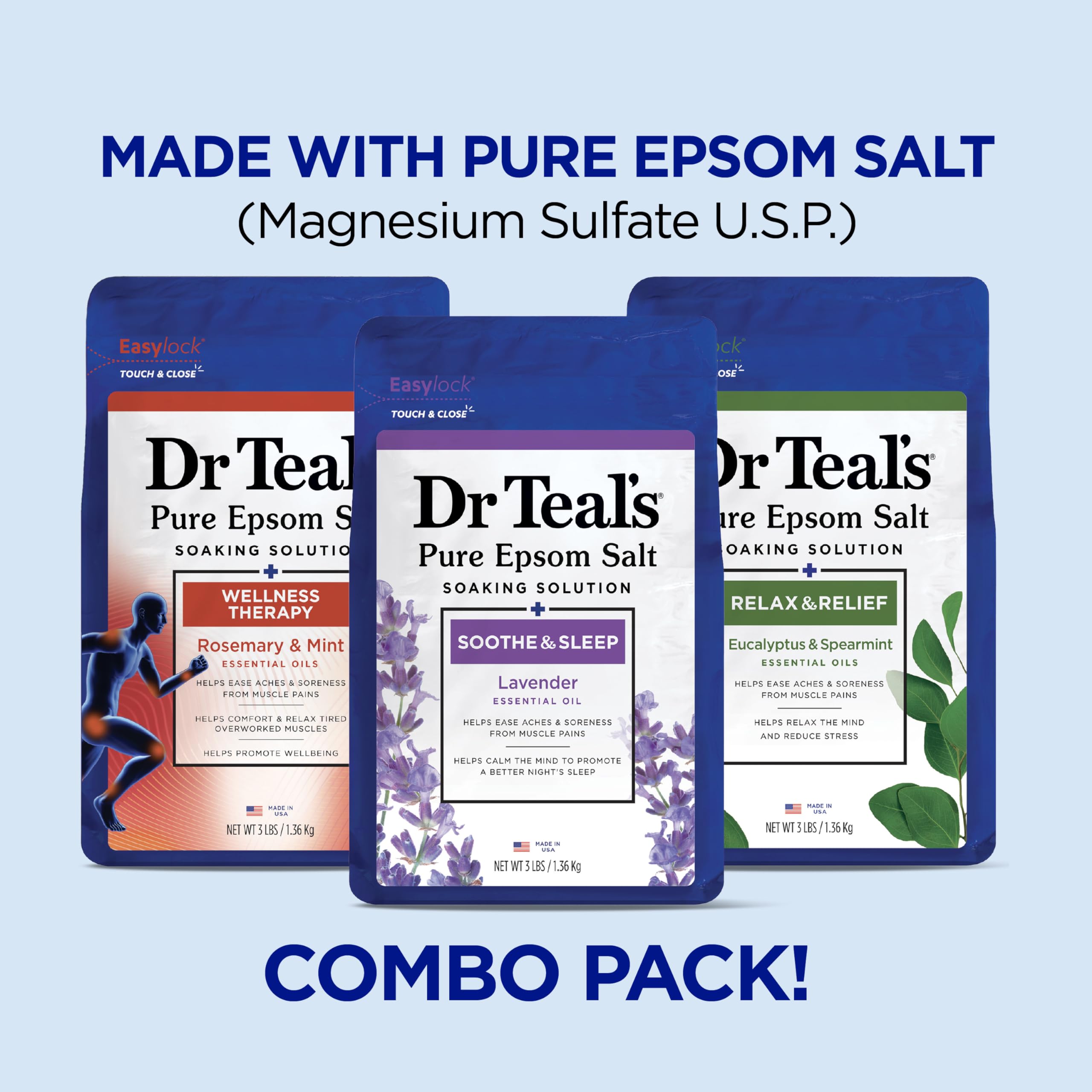 Dr Teal's Wellness Trio Pack shows three soothing blends for bath rituals.