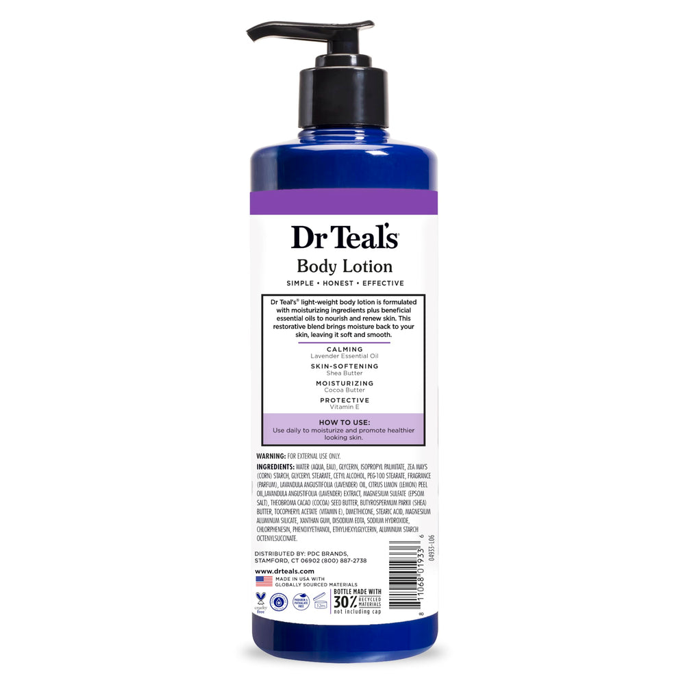 Dr Teal's relaxing lavender night routine promotes calm evenings.