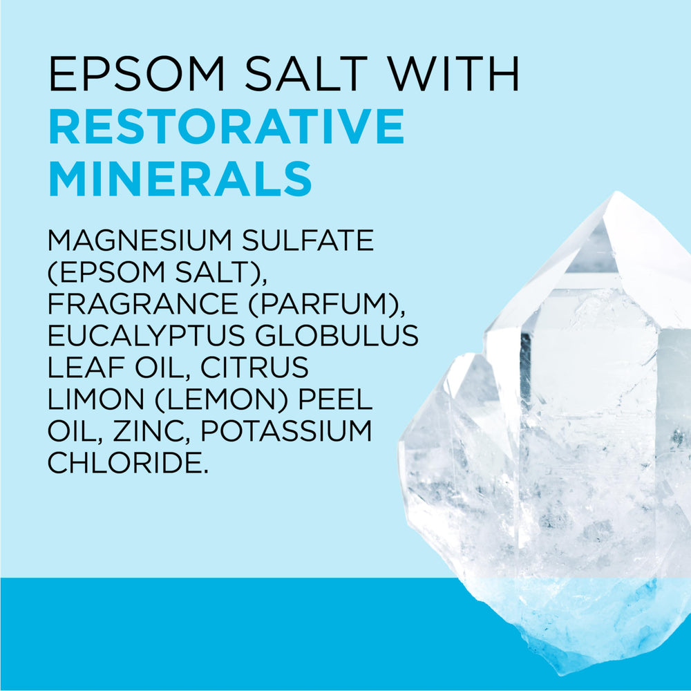 Dr Teal's Restorative Minerals pack of four bottles on display.