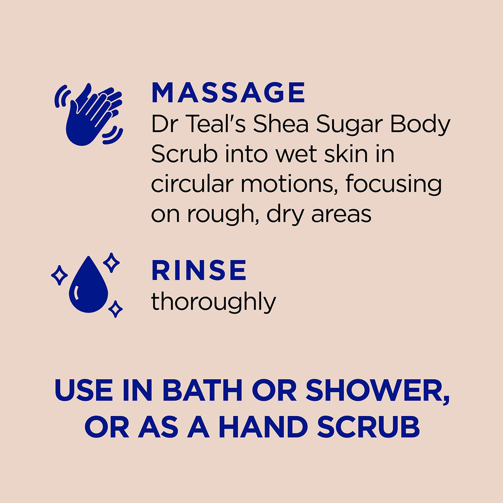 Dr Teal's almond oil and shea butter ingredients nourish skin.