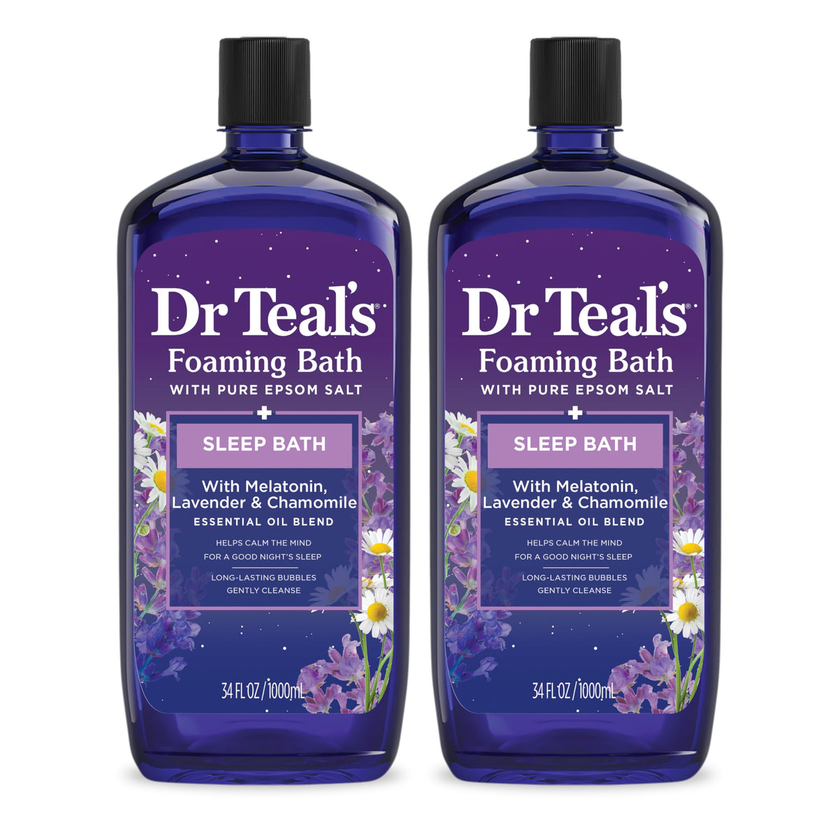 Dr Teal's Sleep Bath bottle shown for a calming nighttime ritual