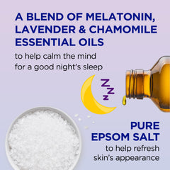 Dr Teal's Sleep Blend with melatonin promotes a calm evening routine.