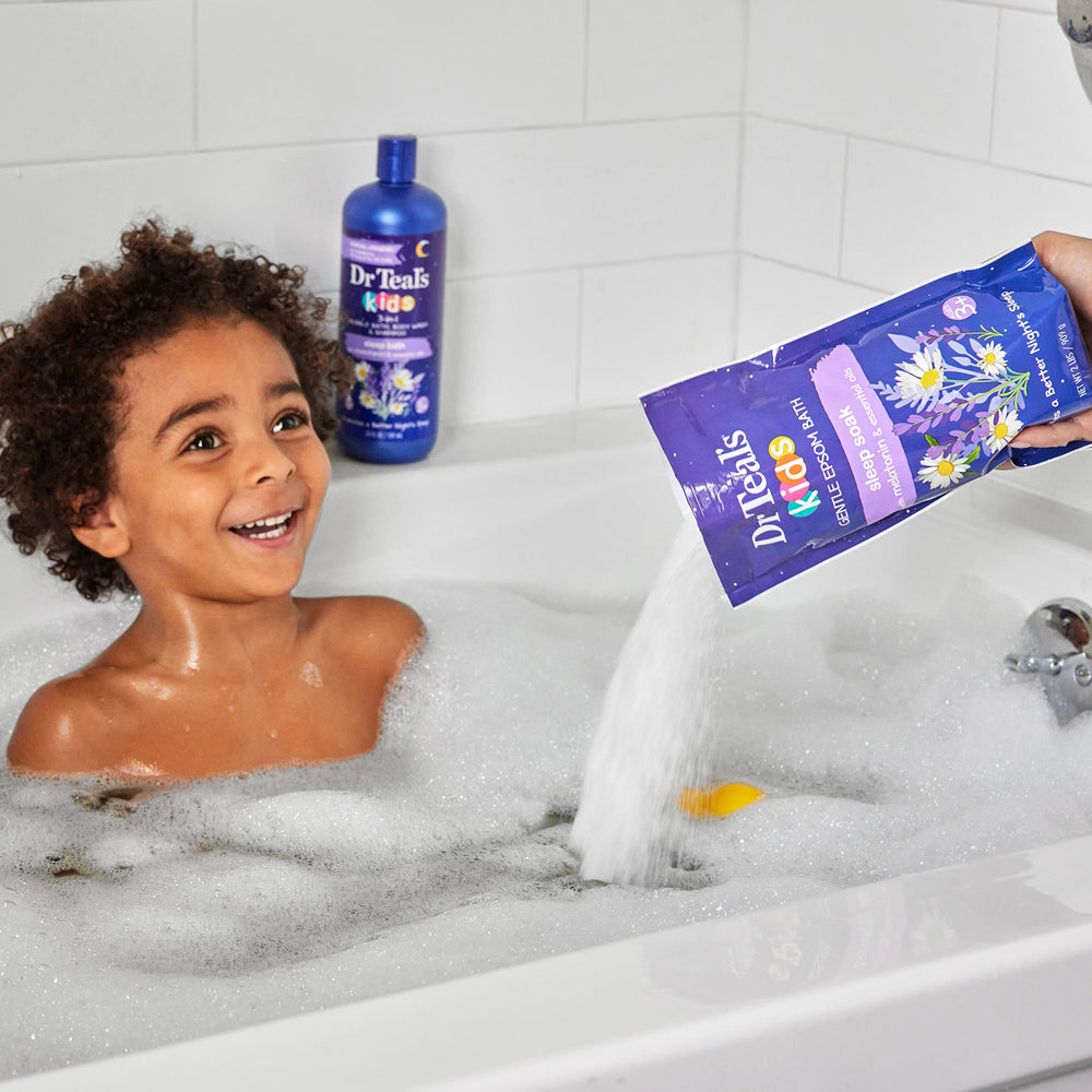Dr Teal's Sleep Soak packaging highlights paraben-free and phthalate-free formula.