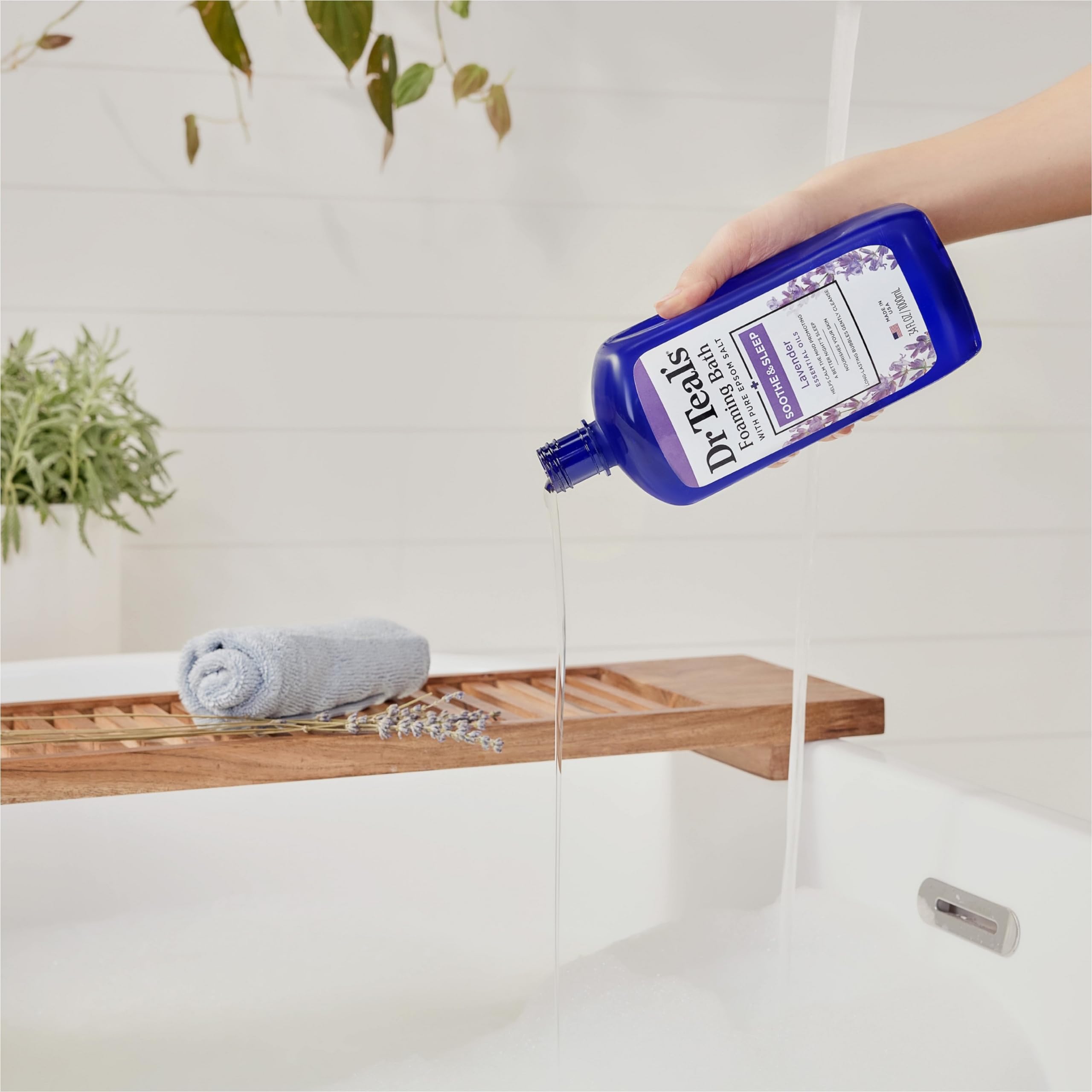 Dr Teal's Soothe & Sleep bath scene for unwinding after work.