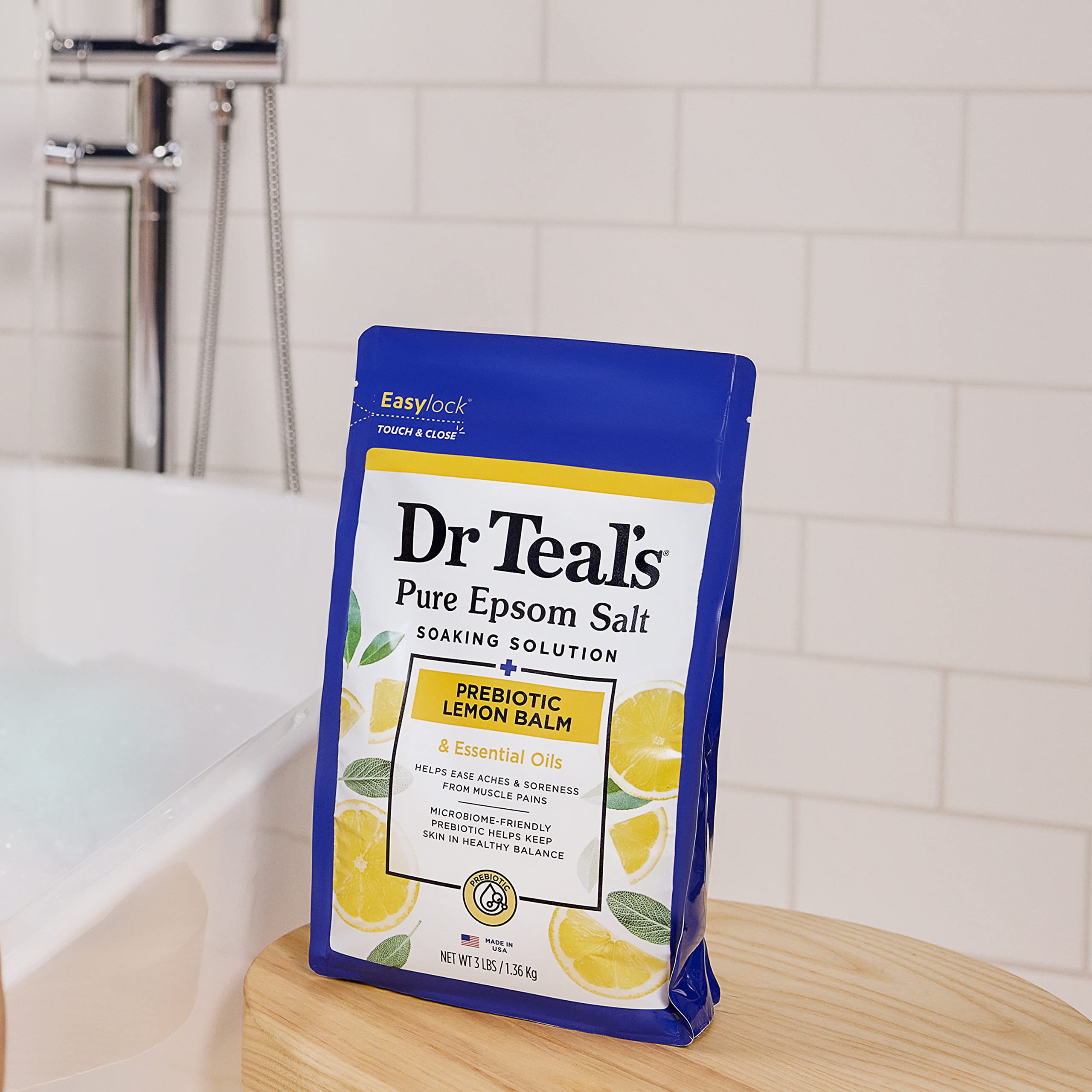 Vegan and cruelty-free label on Dr Teal's bottle highlights clean, responsible skincare